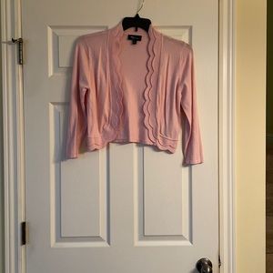Pink Dress Sweater with Scalloped Detail